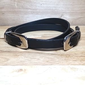 Braver Leather Double Buckle Belt Sz 32
